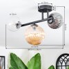 Chehalis Plafondlamp, Kogellampje Amber, Duidelijk, Rookkleurig, 3-lichts