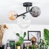 Chehalis Plafondlamp, Kogellampje Amber, Duidelijk, Rookkleurig, 3-lichts