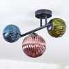 Chehalis Plafondlamp, Kogellampje Blauw, Groen, Koperkleurig, 3-lichts