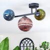 Chehalis Plafondlamp, Kogellampje Blauw, Groen, Koperkleurig, 3-lichts