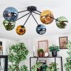 Koyoto Plafondlamp, Kogellampje 77.5 cm Blauw, Goud, Groen, 6-lichts
