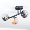 Chehalis Plafondlamp, Kogellampje Amber, Rookkleurig, 3-lichts
