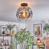 Ripoll Plafondlamp, Kogellampje Duidelijk, Rookkleurig, 1-licht