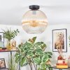 Koyoto Plafondlamp, Kogellampje 30 cm Amber, Duidelijk, 1-licht
