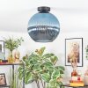 Koyoto Plafondlamp, Kogellampje 30 cm Blauw, 1-licht