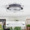 Lidor Plafondlamp LED Grijs, Zwart, 1-licht
