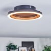Macos Plafondlamp LED houtlook, Zwart, 1-licht