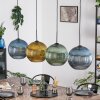 Koyoto Hanglamp, Kogellampje, Hanglamp Blauw, Goud, Groen, 4-lichts