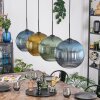 Koyoto Hanglamp, Kogellampje, Hanglamp Blauw, Goud, Groen, 4-lichts
