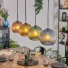 Koyoto Hanglamp, Kogellampje, Hanglamp Blauw, Goud, Groen, Koperkleurig, 4-lichts