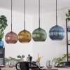 Koyoto Hanglamp, Kogellampje, Hanglamp Blauw, Goud, Groen, Koperkleurig, 4-lichts
