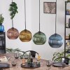 Koyoto Hanglamp, Kogellampje, Hanglamp Blauw, Goud, Groen, Koperkleurig, 4-lichts