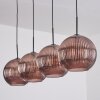 Koyoto Hanglamp, Kogellampje, Hanglamp Koperkleurig, 4-lichts