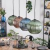 Koyoto Hanglamp, Kogellampje, Hanglamp Blauw, Groen, Koperkleurig, 4-lichts