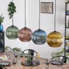Koyoto Hanglamp, Kogellampje, Hanglamp Blauw, Goud, Groen, Koperkleurig, 4-lichts