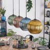 Koyoto Hanglamp, Kogellampje, Hanglamp Blauw, Goud, Groen, Koperkleurig, 4-lichts