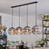 Koyoto Hanglamp, Kogellampje, Hanglamp Duidelijk, Rookkleurig, 4-lichts