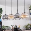 Koyoto Hanglamp, Kogellampje, Hanglamp Amber, Duidelijk, Rookkleurig, 4-lichts
