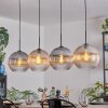 Koyoto Hanglamp, Kogellampje, Hanglamp Amber, Duidelijk, Rookkleurig, 4-lichts