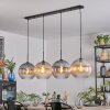 Koyoto Hanglamp, Kogellampje, Hanglamp Amber, Duidelijk, Rookkleurig, 4-lichts