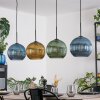 Koyoto Hanglamp, Kogellampje, Hanglamp Blauw, Goud, Groen, 4-lichts