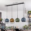 Koyoto Hanglamp, Kogellampje, Hanglamp Blauw, Goud, Groen, 4-lichts