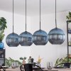 Koyoto Hanglamp, Kogellampje, Hanglamp Blauw, 4-lichts