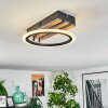 Galen Plafondlamp LED houtlook, Zwart, 1-licht