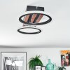 Galen Plafondlamp LED houtlook, Zwart, 1-licht
