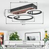 Galen Plafondlamp LED houtlook, Zwart, 1-licht