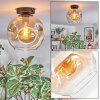 Ripoll Plafondlamp, Kogellampje Amber, Duidelijk, 1-licht