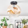 Ripoll Plafondlamp, Kogellampje Amber, Duidelijk, 1-licht