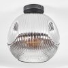 Ripoll Plafondlamp, Kogellampje Chroom, Duidelijk, Rookkleurig, 1-licht