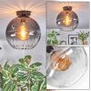 Koyoto Plafondlamp, Kogellampje 30 cm Duidelijk, Rookkleurig, 1-licht