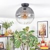 Koyoto Plafondlamp, Kogellampje 30 cm Duidelijk, Rookkleurig, 1-licht