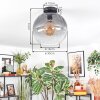 Koyoto Plafondlamp, Kogellampje 30 cm Duidelijk, Rookkleurig, 1-licht