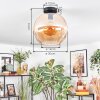 Koyoto Plafondlamp, Kogellampje 30 cm Amber, 1-licht
