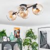 Koyoto Plafondlamp, Kogellampje Amber, Duidelijk, 4-lichts
