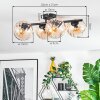 Koyoto Plafondlamp, Kogellampje Amber, Duidelijk, 4-lichts