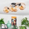 Koyoto Plafondlamp, Kogellampje Amber, 4-lichts