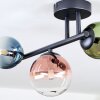 Chehalis Plafondlamp, Kogellampje Blauw, Groen, Duidelijk, Koperkleurig, 3-lichts