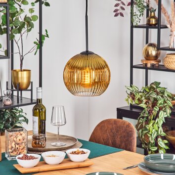 Koyoto Hanglamp, Kogellampje, Hanglamp 20 cm Goud, Duidelijk, 1-licht