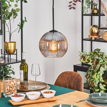 Koyoto Hanglamp, Kogellampje, Hanglamp 20 cm Duidelijk, Rookkleurig, 1-licht