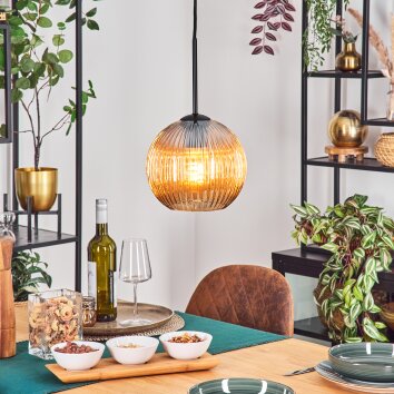 Koyoto Hanglamp, Kogellampje, Hanglamp 20 cm Amber, 1-licht