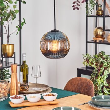 Koyoto Hanglamp, Kogellampje, Hanglamp Blauw, 1-licht