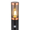 Globo BOSTON Pad licht Zwart, 1-licht, Bewegingsmelder
