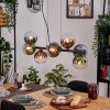 Gastor Hanglamp, Kogellampje, Hanglamp Blauw, Groen, Duidelijk, Koperkleurig, 8-lichts