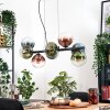 Gastor Hanglamp, Kogellampje, Hanglamp Blauw, Groen, Duidelijk, Koperkleurig, 8-lichts