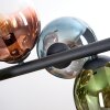 Gastor Hanglamp, Kogellampje, Hanglamp Blauw, Groen, Duidelijk, Koperkleurig, 8-lichts
