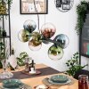 Gastor Hanglamp, Kogellampje, Hanglamp Blauw, Groen, Duidelijk, Koperkleurig, 8-lichts